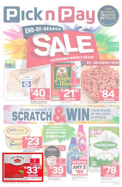 Pick n Pay Western Cape  : End-Of-Season Sale (20 Aug - 26 Aug 2018), page 1