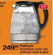 Platinum Koordlose Ketel Van Vlekvrye Staal & Glas-1.7Ltr
