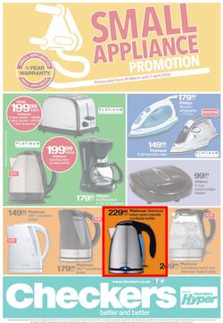 Checkers Northern Cape : Small Appliance ( 25 Mar - 07 Apr 2014 ), page 1