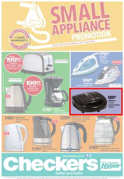 Checkers Northern Cape : Small Appliance ( 25 Mar - 07 Apr 2014 ), page 1