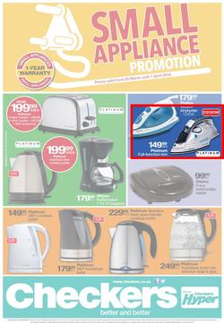 Checkers Northern Cape : Small Appliance ( 25 Mar - 07 Apr 2014 ), page 1