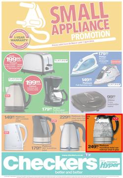 Checkers Northern Cape : Small Appliance ( 25 Mar - 07 Apr 2014 ), page 1
