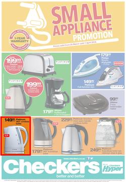 Checkers Northern Cape : Small Appliance ( 25 Mar - 07 Apr 2014 ), page 1