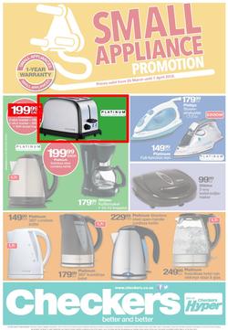 Checkers Northern Cape : Small Appliance ( 25 Mar - 07 Apr 2014 ), page 1