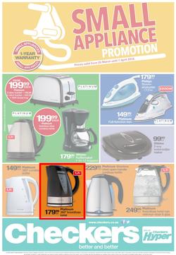 Checkers Northern Cape : Small Appliance ( 25 Mar - 07 Apr 2014 ), page 1