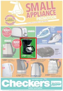 Checkers Northern Cape : Small Appliance ( 25 Mar - 07 Apr 2014 ), page 1