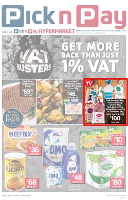 Pick n Pay Eastern Cape : VAT Busters (23 Apr - 06 May 2018), page 1