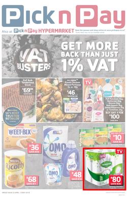 Pick n Pay Eastern Cape : VAT Busters (23 Apr - 06 May 2018), page 1
