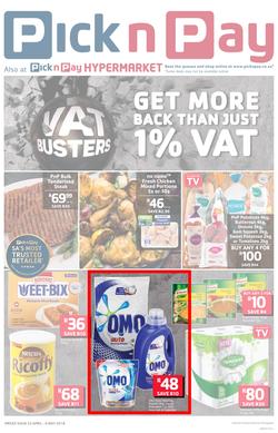 Pick n Pay Eastern Cape : VAT Busters (23 Apr - 06 May 2018), page 1