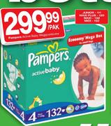 Pampers Active Baby Weggooidoeke Junior-111/Maxi Plus-120/Maxi-132/Midi-150-Per Pack