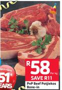 PnP Beef Potjiekos Bone In-Per Kg