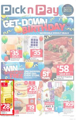 Pick n Pay : Birthday Deals (02 Jul - 08 Jul 2018), page 1