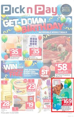 Pick n Pay : Birthday Deals (02 Jul - 08 Jul 2018), page 1