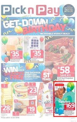 Pick n Pay : Birthday Deals (02 Jul - 08 Jul 2018), page 1
