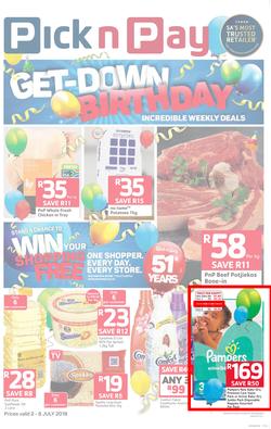 Pick n Pay : Birthday Deals (02 Jul - 08 Jul 2018), page 1