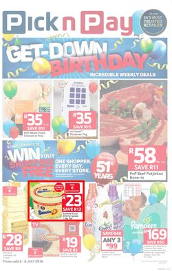 Pick n Pay : Birthday Deals (02 Jul - 08 Jul 2018), page 1
