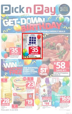 Pick n Pay : Birthday Deals (02 Jul - 08 Jul 2018), page 1