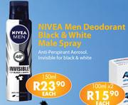 Nivea Men Deodoarnt Black & White Male Spray-150ml Each