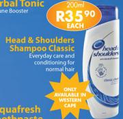 Head & Shoulders Shampoo Classic-200ml Each