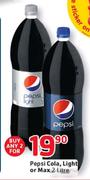 Pepsi Cola, Light Or Max- 2 x 2L