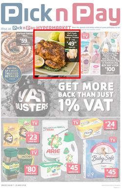Pick n Pay Western Cape : Vat Busters Deals (07 May - 20 May 2018), page 1