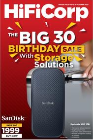 HiFi Corp : The Big 30 Birthday Sale With Storage Solutions (12 October - 18 October 2023)