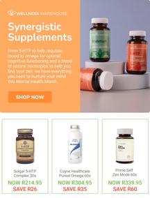 Wellness Warehouse : Synergistic Supplements (Request Valid Date From Retailer)