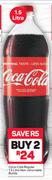 Coca-Cola Regular Non Returnable Bottle-2X1.5Ltr