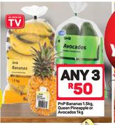 PnP Bananas 1kg, Queen Pineapple Or Avocados 1kg-For 3