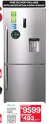 Hisense 610Ltr Inox Fridge With Bottom Freezer & Water Dispenser H610BI-WD