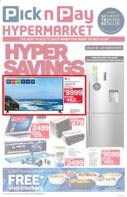 Pick n Pay Hyper : Savings (18 Mar - 24 Mar 2019), page 1