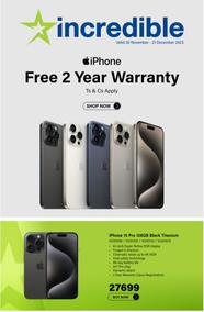 Incredible Connection : Apple iPhone Free 2 Year Warranty (30 November - 21 December 2023)