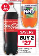 Coca-Cola Regular (Non Returnable Bottle)-2 x 1.5Ltr
