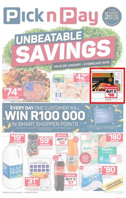 Pick n Pay Eastern Cape : Unbeatable Savings (28 Jan - 03 Feb 2019), page 1