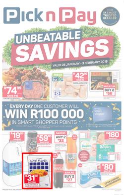 Pick n Pay Eastern Cape : Unbeatable Savings (28 Jan - 03 Feb 2019), page 1