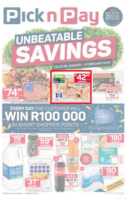 Pick n Pay Eastern Cape : Unbeatable Savings (28 Jan - 03 Feb 2019), page 1