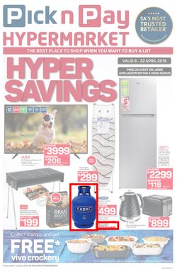Pick n Pay Hyper : Savings (08 Apr - 22 Apr 2019), page 1