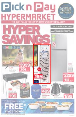Pick n Pay Hyper : Savings (08 Apr - 22 Apr 2019), page 1