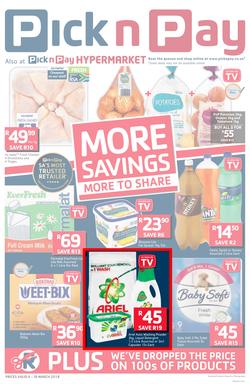 Pick n Pay Western Cape : More Savings More To Share (06 Mar - 18 Mar 2018), page 1