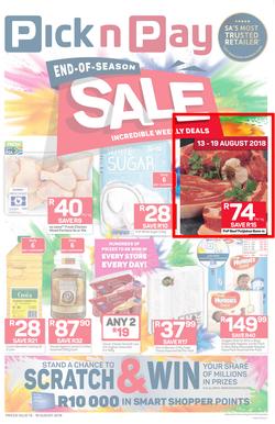 Pick n Pay Western Cape : End-Of-Season Sale (13 Aug - 19 Aug 2018) , page 1