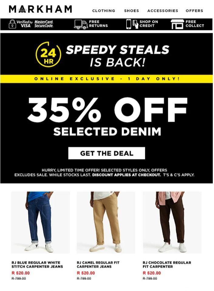 Markham : 35% Off Selected Denim (Request Valid Date From Retailer) — m ...