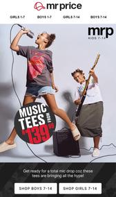 Mr Price : Music Tees (Request Valid Date From Retailer)
