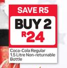 Coca-Cola Regular-2 x 1.5Ltr (Non-Returnable Bottle)