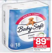 Baby Soft 2 Ply Toilet Tissue-18s