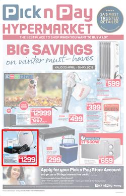 Pick n Pay Hyper : Big Savings On Winter (23 Apr - 05 May 2019), page 1