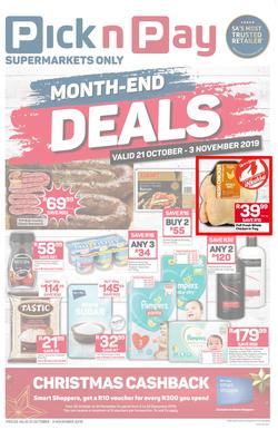 Pick n Pay  KZN : Month-End Deals (21 Oct - 03 Nov 2019), page 1