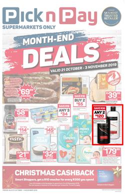 Pick n Pay  KZN : Month-End Deals (21 Oct - 03 Nov 2019), page 1