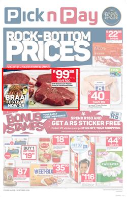 Pick n Pay Western Cape : Rock-Bottom Prices (08 Oct - 14 Oct 2018), page 1