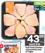 PnP Fresh Chicken 4 Drumsticks And 4 Thighs-per Kg