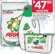 Ariel Auto Washing Powder 2Kg/ Liquid Detergent 1.5Ltr Or 3 In1 Capsules 14's Pack-Each